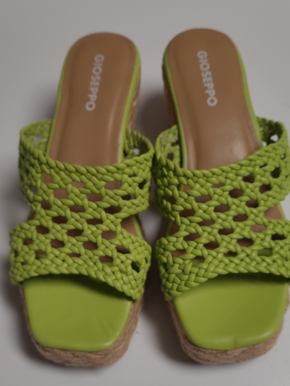 Gioseppo Lime Braided Slide Sandals for Women - Size 6 (EU-36)